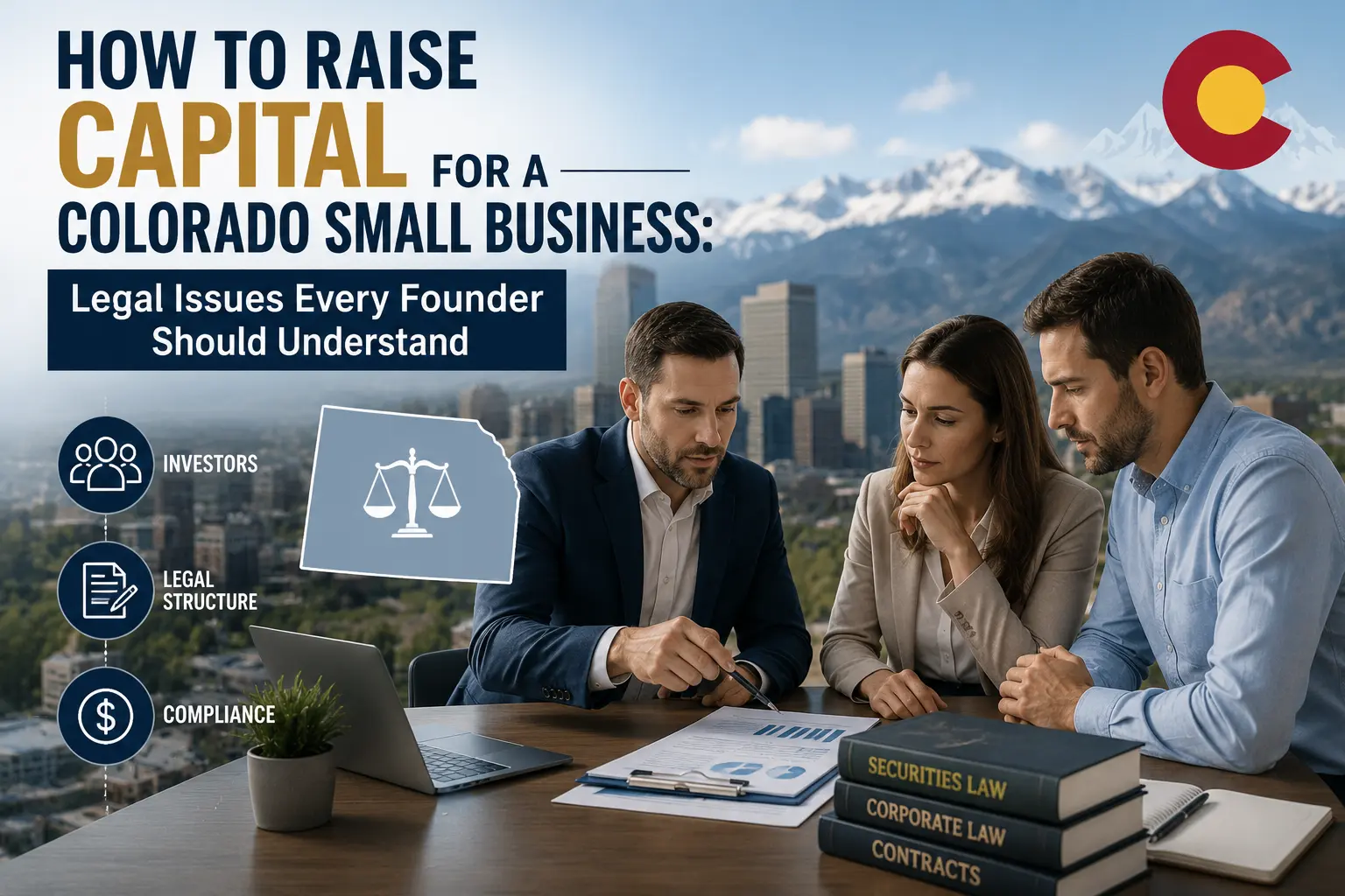 Colorado small business founders discussing capital raising and legal issues